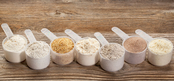 Special flours in measuring spoons