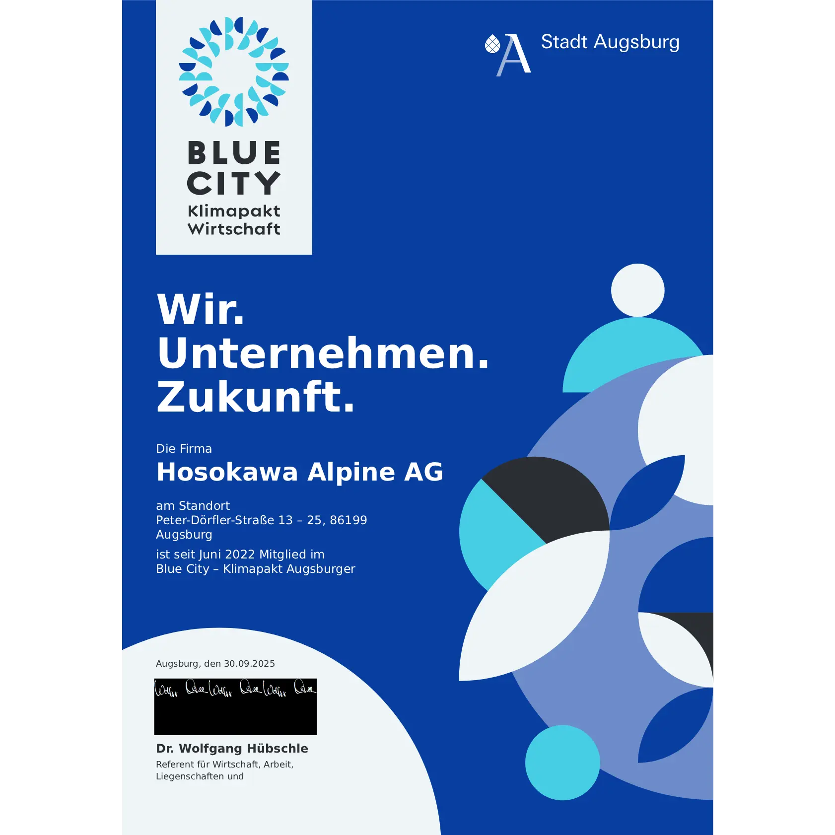 Blue City Climate Pact Certificate