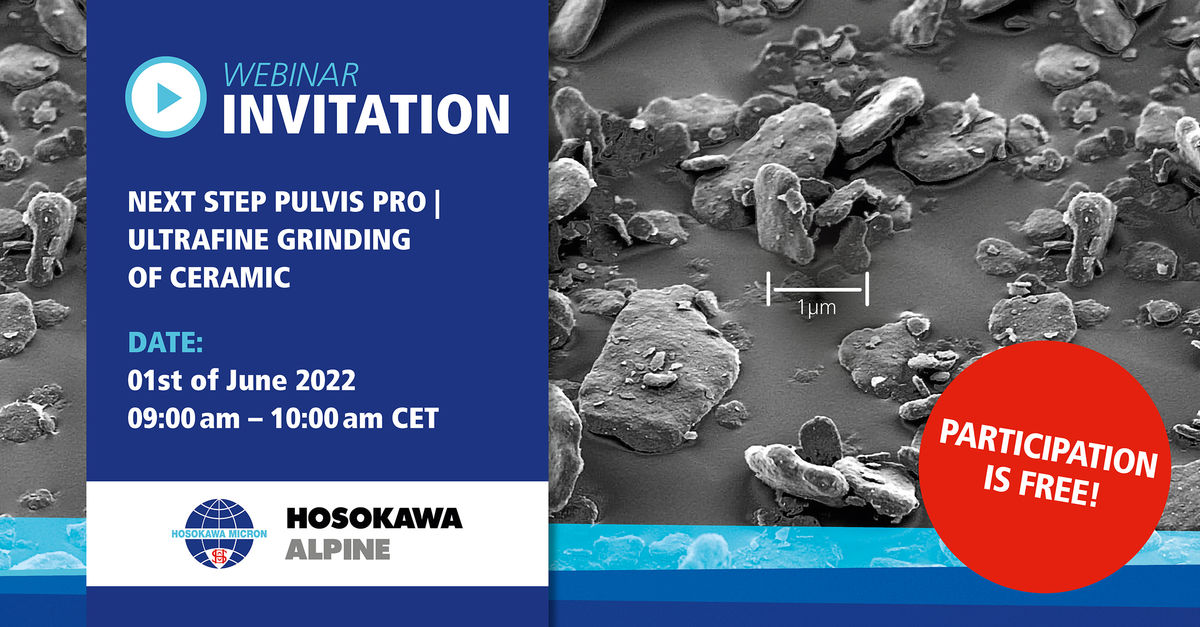 Webinar "Next Step PULVIS-PRO | Ultrafine grinding of ceramics”