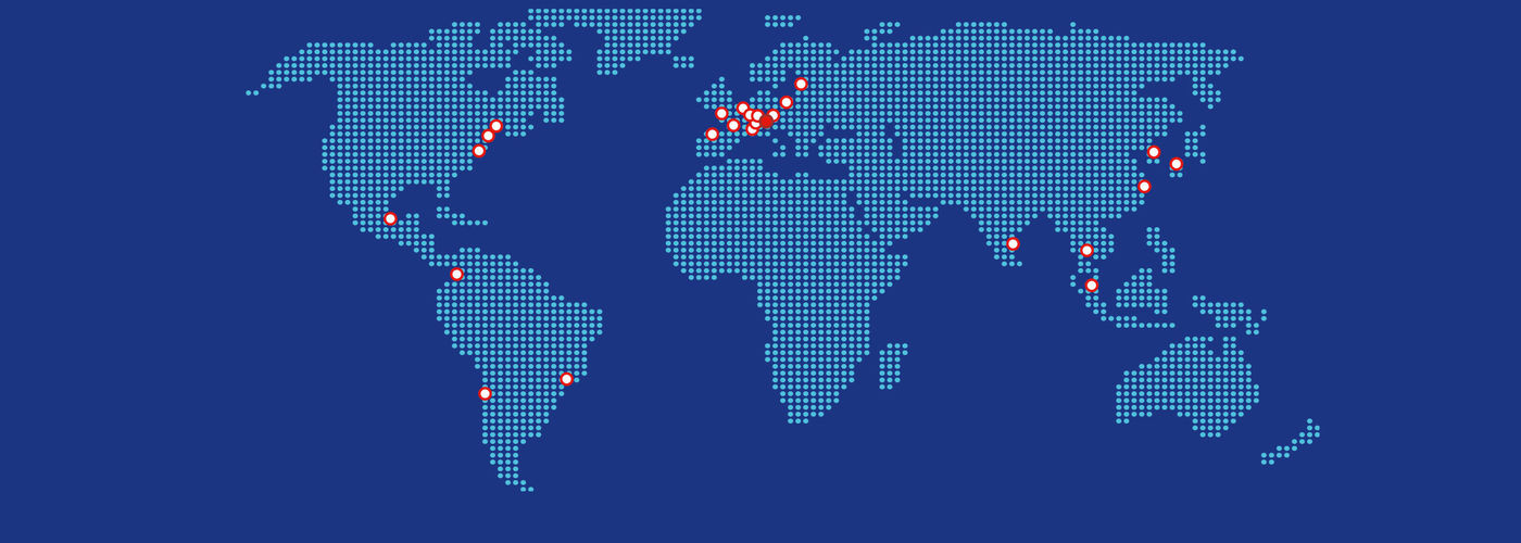 World map facilities Hosokawa Micron Group