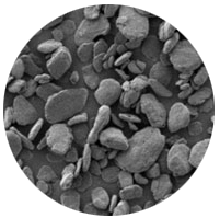  A scanning electron microscope image of natural graphite with a tapped density of 920 g/L