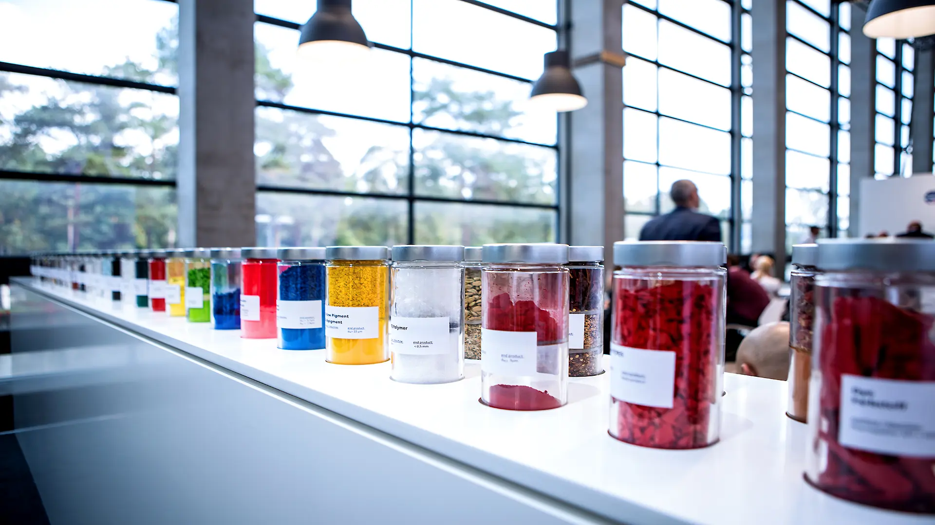 Jars containing chemicals