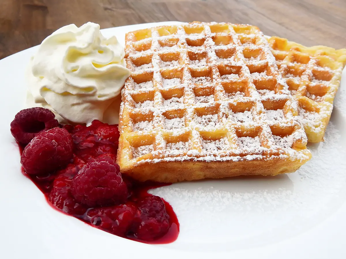 waffles with jam
