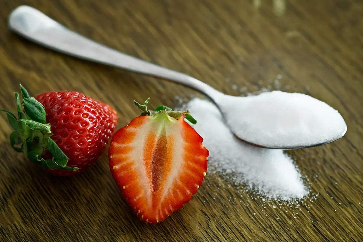 Strawberry and sugar