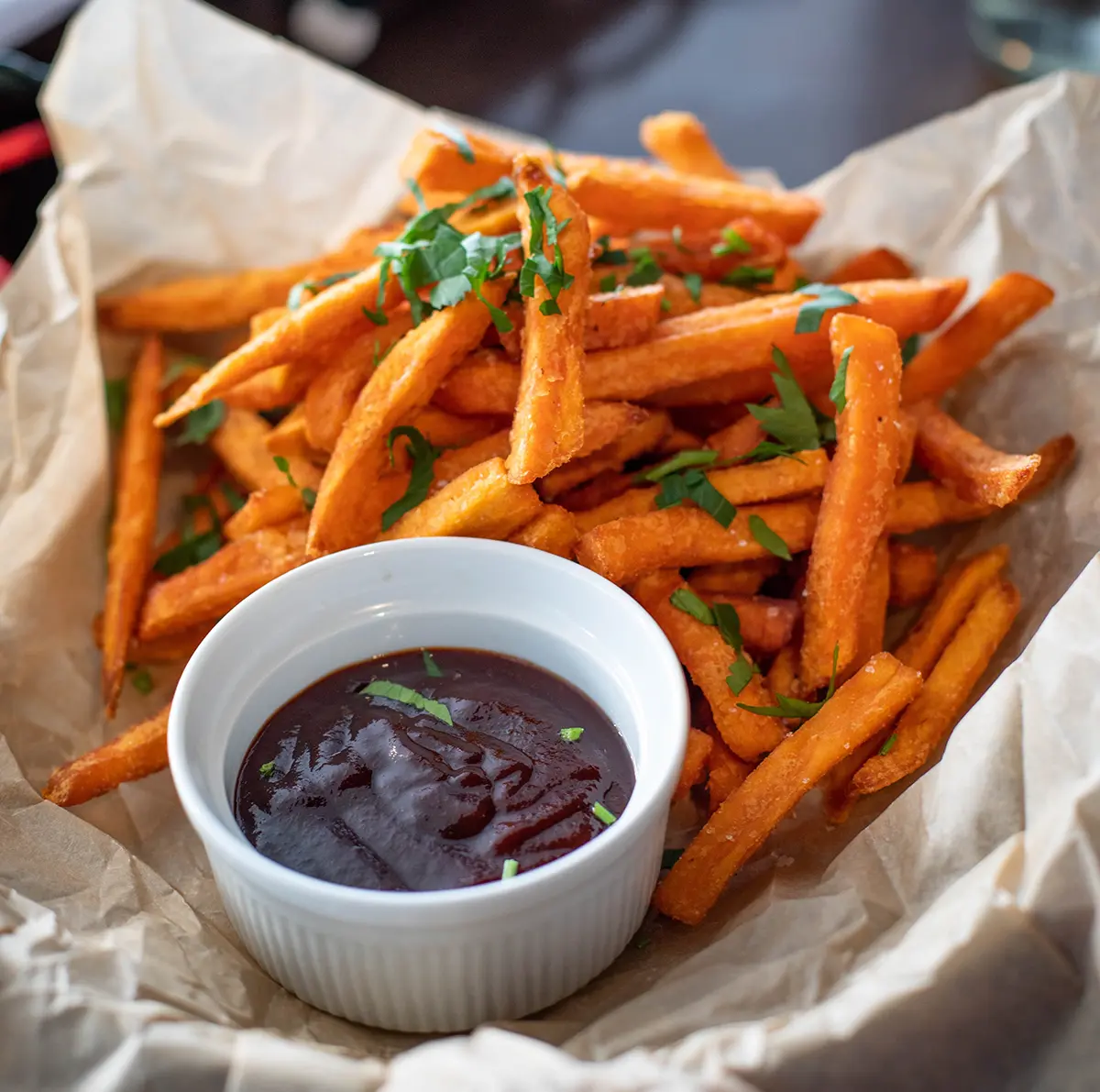 French fries with dip