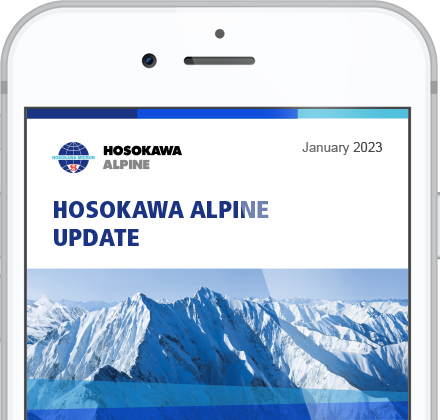 Mobile phone showing the Hosokawa newsletter page